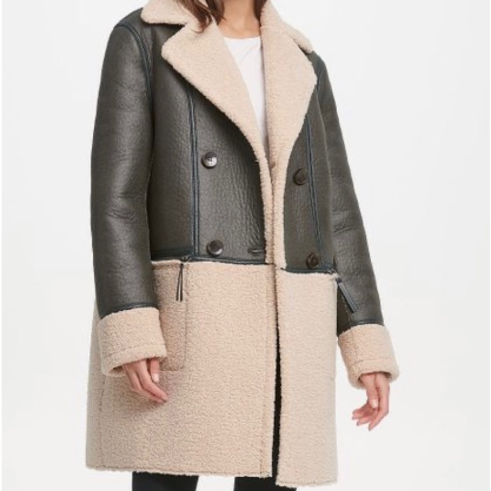 Brand new with tags… lovely color blocked Olive and Sherpa look .. warm!
